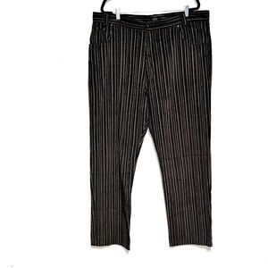 NWOT Versace Classic V2 Mens Brown Black Pinstriped Corduroy Pants Sz 44 W 34 L